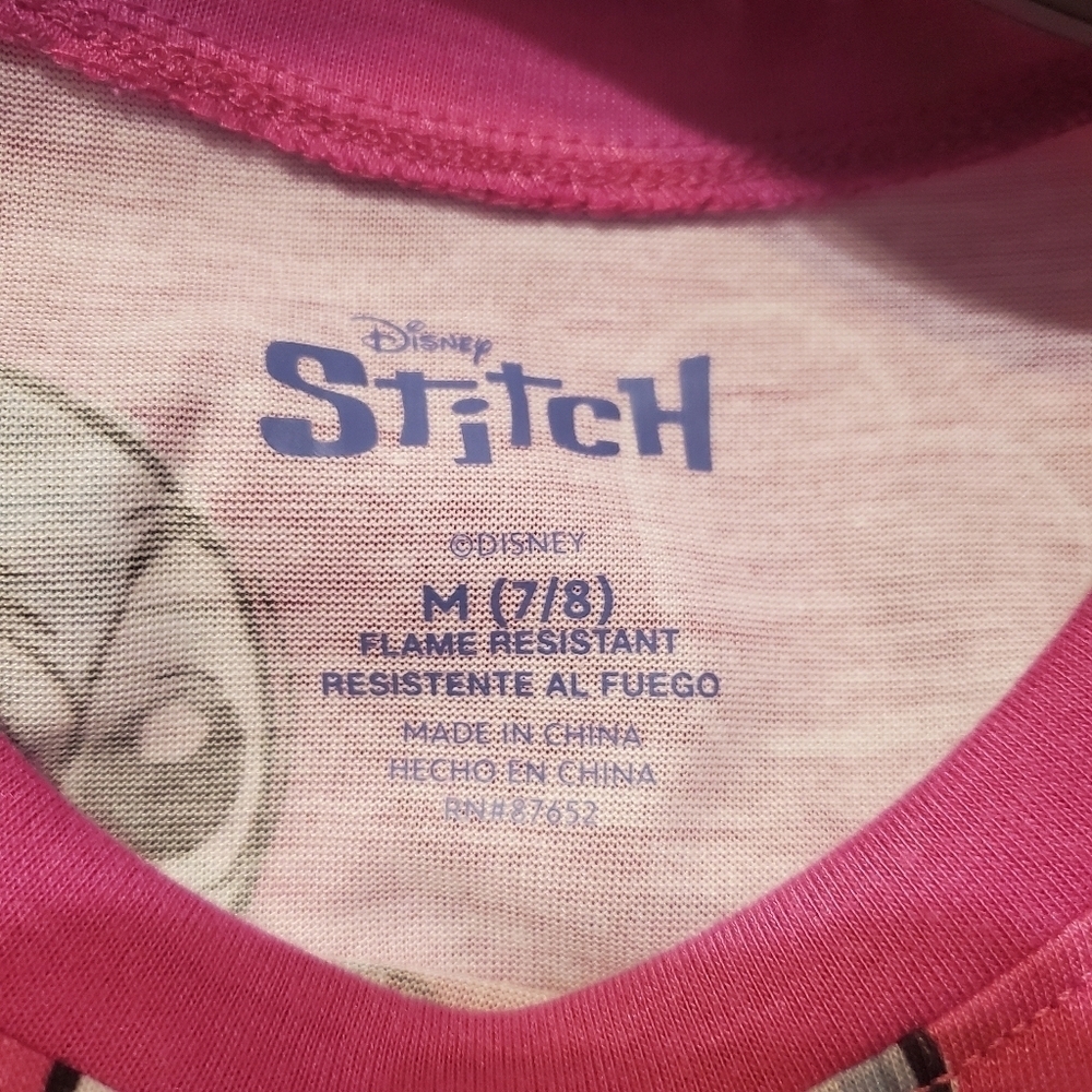 NWT Disney Kids Girl's Long Sleeved Stitch Nightgown Pajamas M 7/8 - Picture 3 of 6
